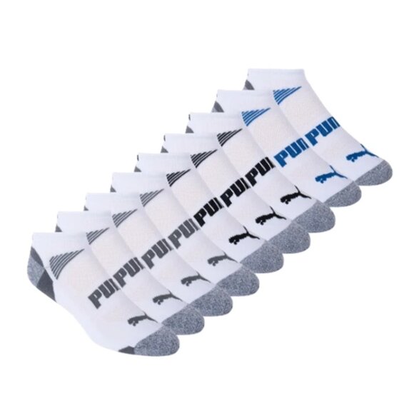 Puma Men's No Show Socks - 10 Pairs - Socks size 10-13 (fits shoe size 6-12.5) - Picture 2 of 2